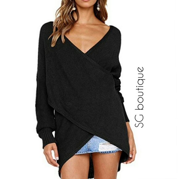 🆕⭐Black front wrap sweater - Picture 3 of 7